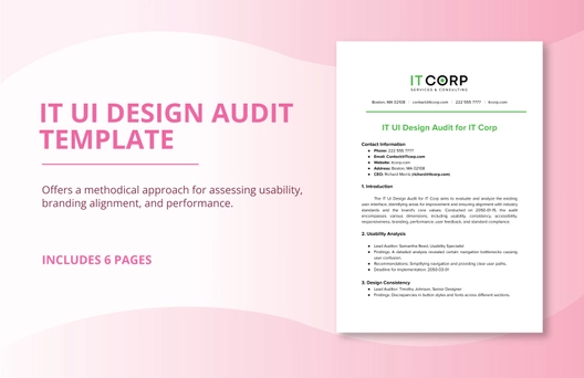 IT UI Design Audit Template