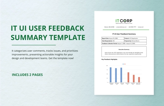 IT UI User Feedback Summary Template