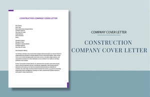 Construction Company Cover Letter