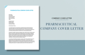 Pharmaceutical Company Cover Letter