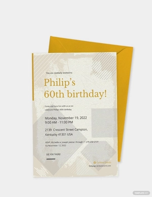 60th Birthday Invitation Card Template