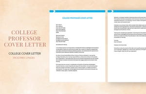 College Professor Cover Letter