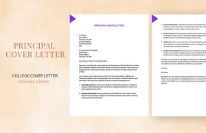 Principal Cover Letter