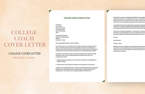 College Coach Cover Letter