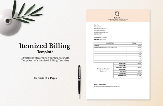 Itemized BIlling Template