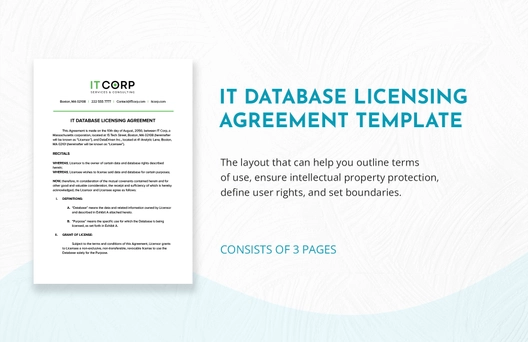 IT Database Licensing Agreement Template