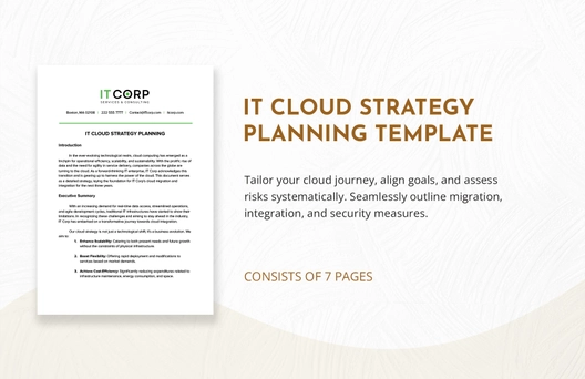 IT Cloud Strategy Planning Template