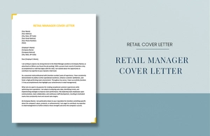 Retail Manager Cover Letter