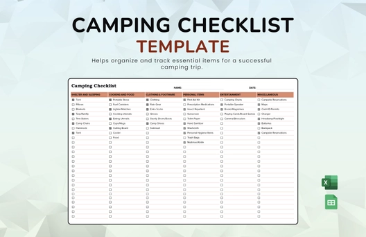 Camping Checklist Template