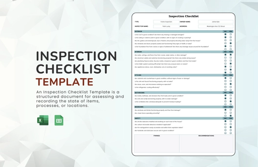 Inspection Checklist Template Inspection Checklist Template