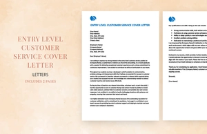 Entry level customer service cover letter