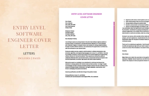 Entry level software engineer cover letter