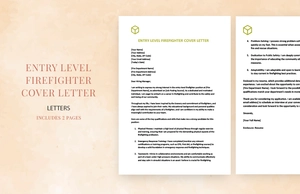 Entry level firefighter cover letter