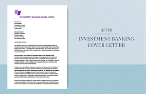 Investment banking cover letter