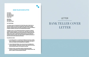 Bank teller cover letter