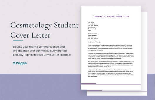 Cosmetology Student Cover Letter