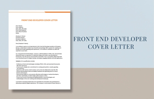 Front End Developer Cover Letter