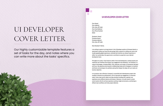 UI Developer Cover Letter