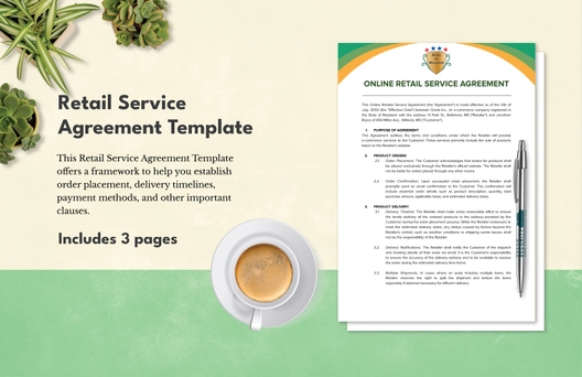 Retail Service Agreement Template Retail Service Agreement Template