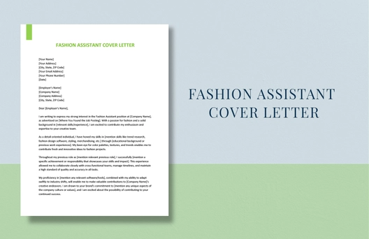 Fashion Assistant Cover Letter