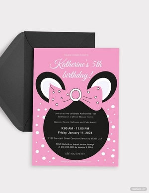 Minnie Mouse Birthday Invitation Template