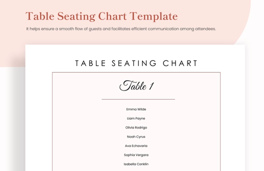 Table Seating Chart Template