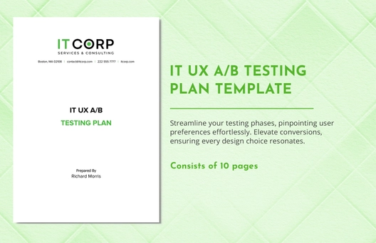 IT UX A/B Testing Plan Template IT UX A/B Testing Plan Template