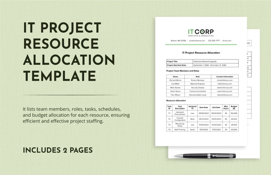 IT Project Resource Allocation Template