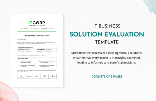 IT Business Solution Evaluation Template