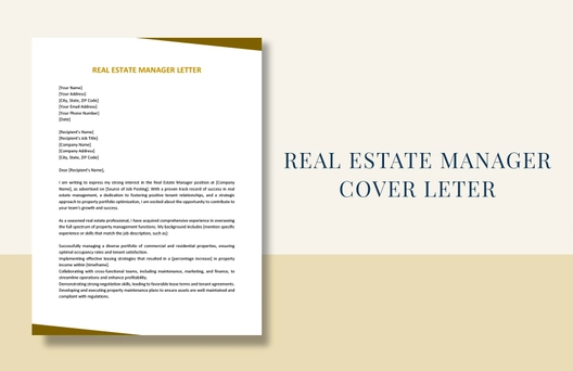 Real Estate Manager Cover Letter