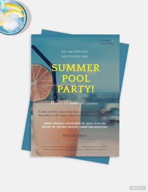 Summer Pool Party Invitation Template