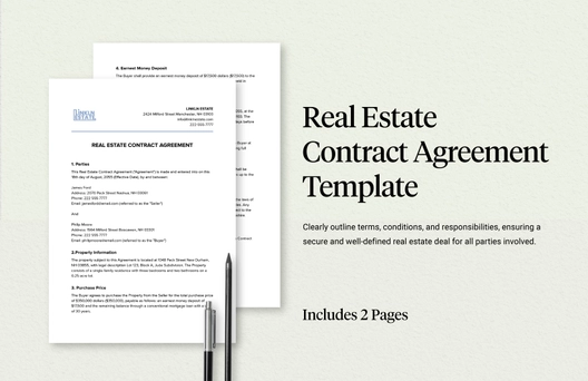Real Estate Contract Agreement Template
