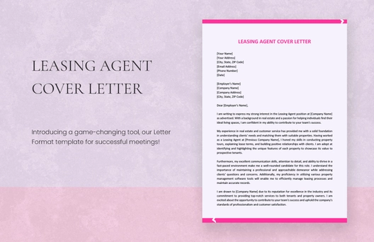 Leasing Agent Cover Letter
