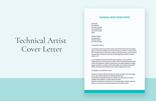Technical Artist Cover Letter