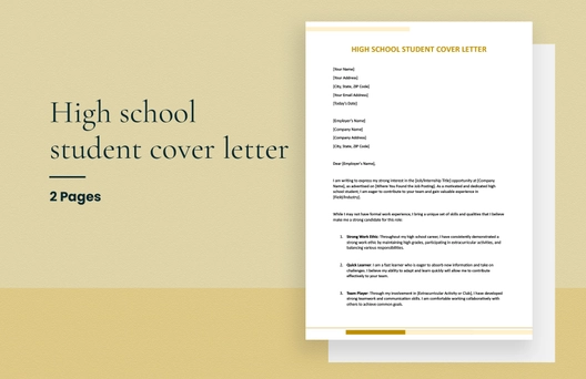High school student cover letter