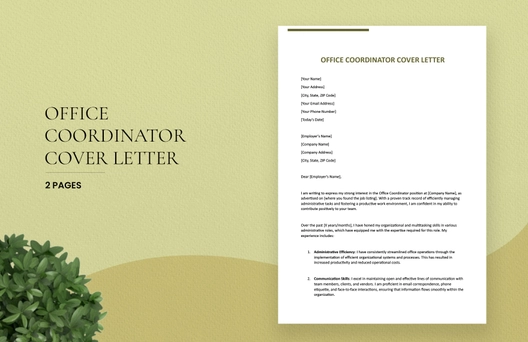 Office Coordinator Cover Letter