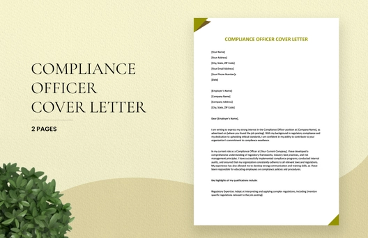 Compliance Officer Cover Letter