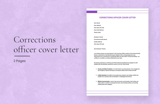 Corrections Officer Cover Letter