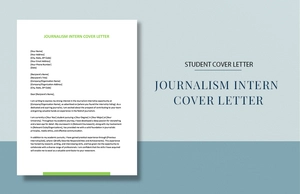 Journalism Intern Cover Letter