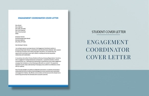 Engagement Coordinator Cover Letter