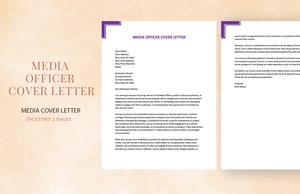Media Officer Cover Letter