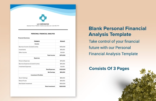 Blank Personal Financial Analysis Template