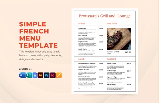 Simple French Menu Template