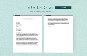 3D Artist Cover Letter