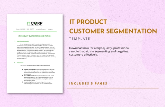 IT Product Customer Segmentation Template IT Product Customer Segmentation Template