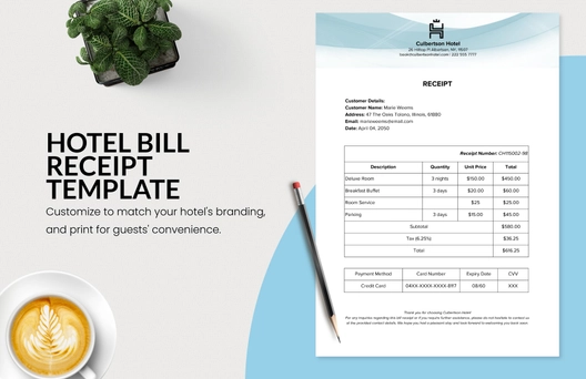 Hotel Bill Receipt Template