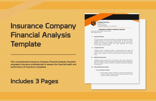 Insurance Company Financial Analysis Template