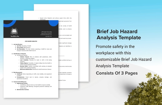Brief Job Hazard Analysis Template