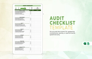 Audit Checklist Template Audit Checklist Template