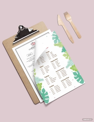 Creative Ice Cream Menu Template